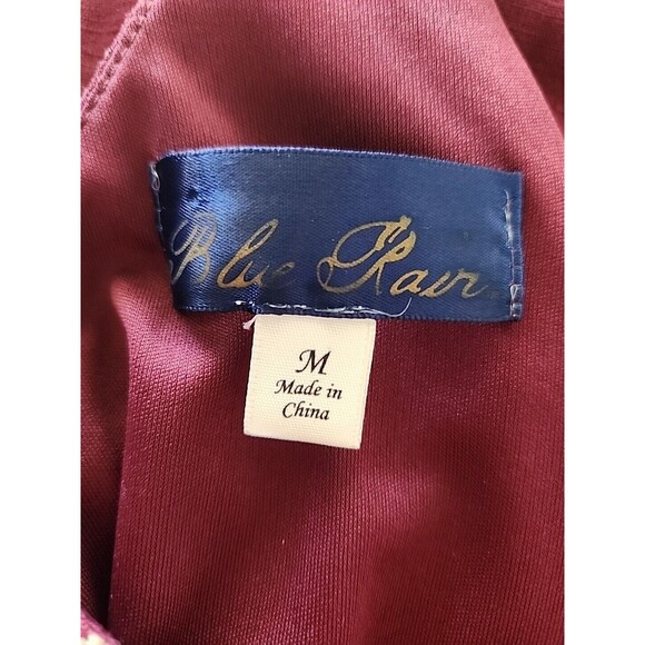 Blue Rain Slip Dress Medium Floral Embroidered Boho Hippie Indie Lined Halter - Picture 11 of 13